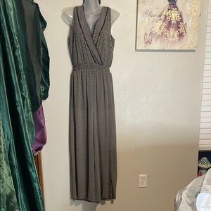 Black & White Tiered Wrap Jumpsuit